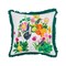Bunny Floral Spring Printed and Embellished Spring Easter Themed Accent Throw Pillow, 18" x 18"
